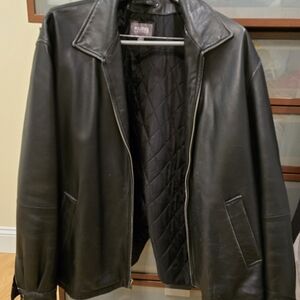 Wilson Leather Black Lightweight Jacket with Glossy Finish Womens